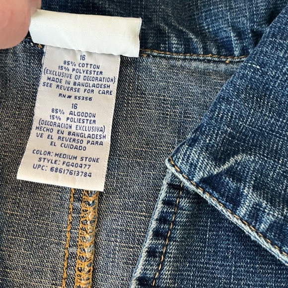 Vintage 90s Faded Glory Boho Denim Patchwork Panel Short Sleeve Dress Size 16 - Picture 6 of 9